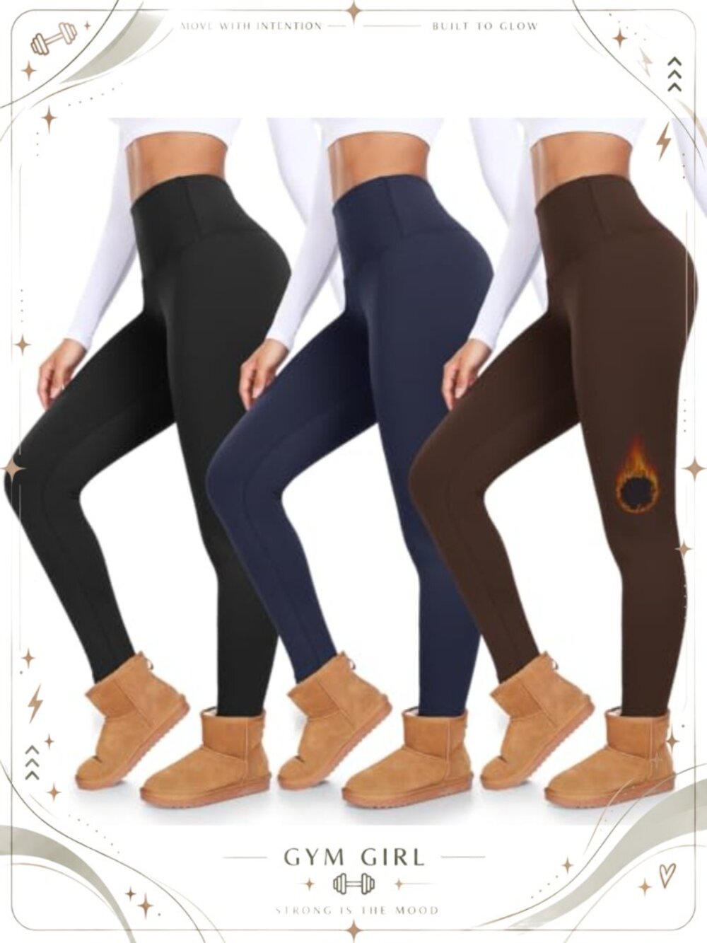 Fleece Lined Leggings High Waisted Thermal Winter Warm Yoga Pants Tummy Control